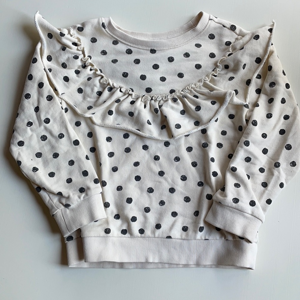 art class | Cream Black Polka Dot Sweatshirt | 5T